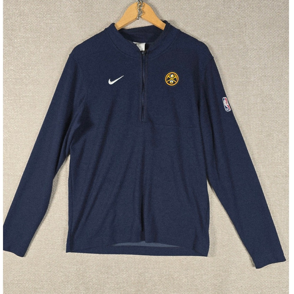 Nike Denver Nuggets NBA Dri-FIT Mens Navy Blue Quarter Zip Pullover FB3927-419 M